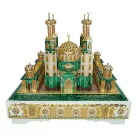 Tabletop mosque-repository for the Quran "Al-Malikiti Masjid" (Malachite Mosque)